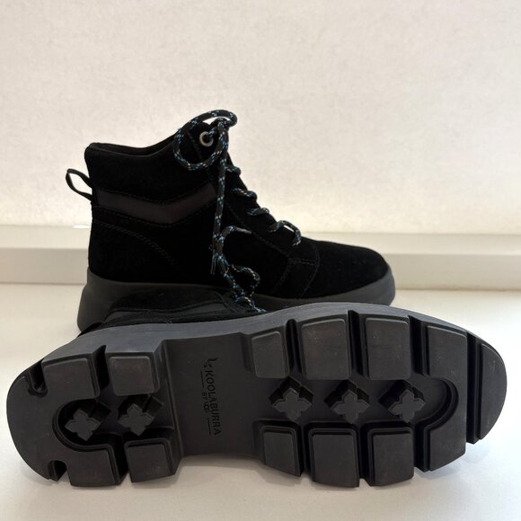 Koolaburra by UGG Jozie Combat Boots Suede Faux Fur Lace Up Booties Black Size 7 - Picture 6 of 7
